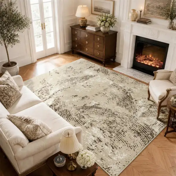 Vintage Textured Washable Area Rug