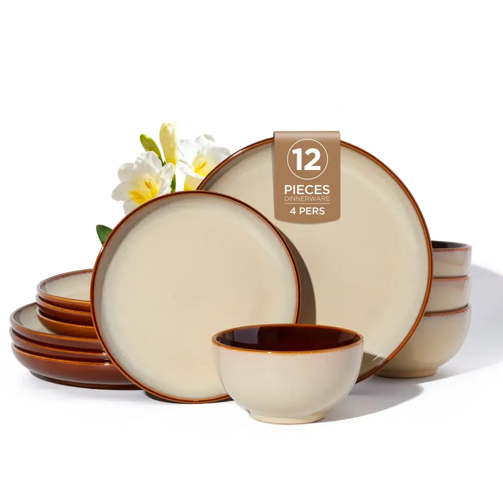 Reactive Glaze Round Dinnerware Set