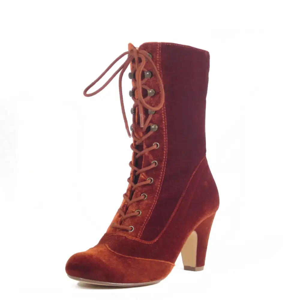 Velvet Victorian Ankle Boots