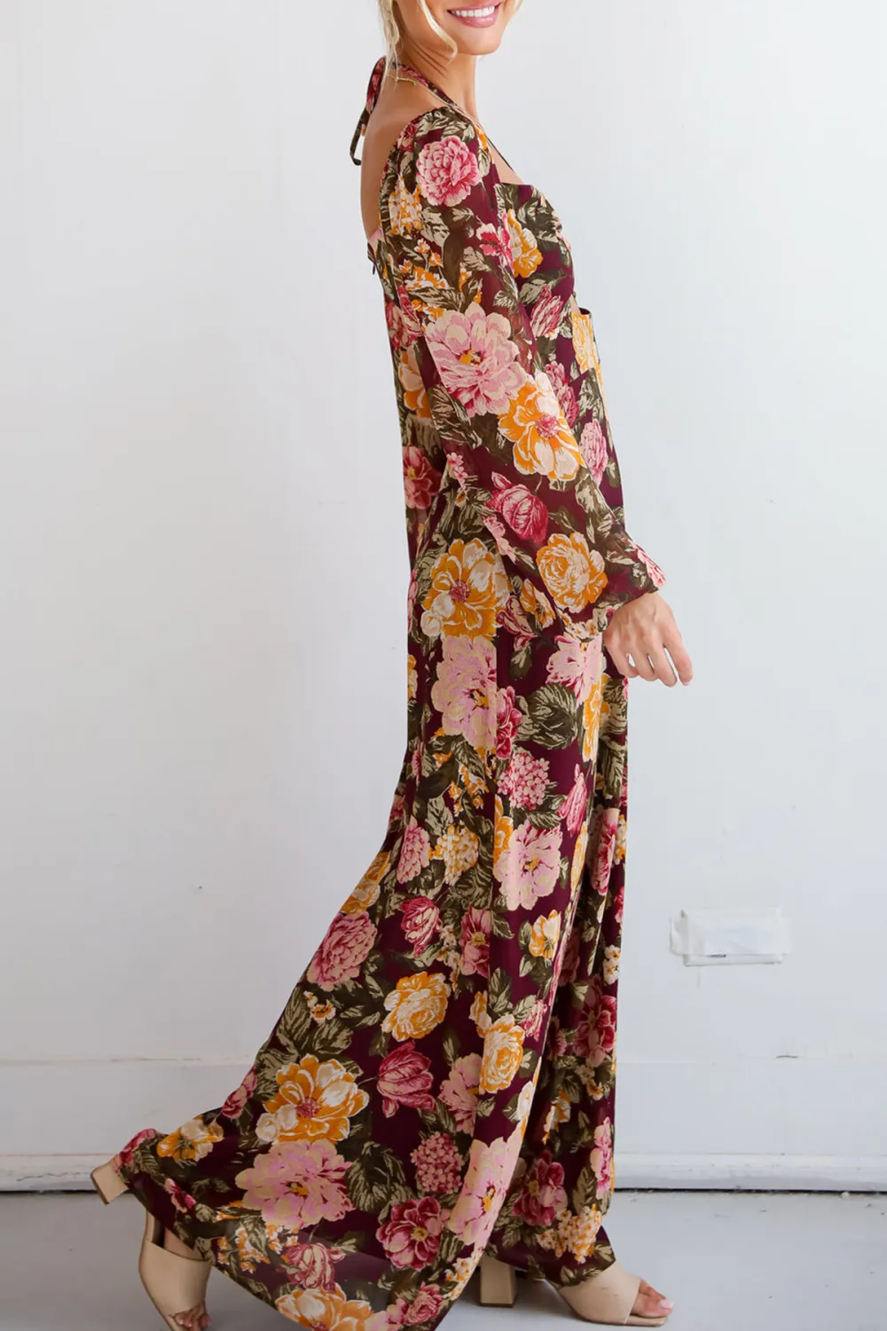 Plum Floral Maxi Dress