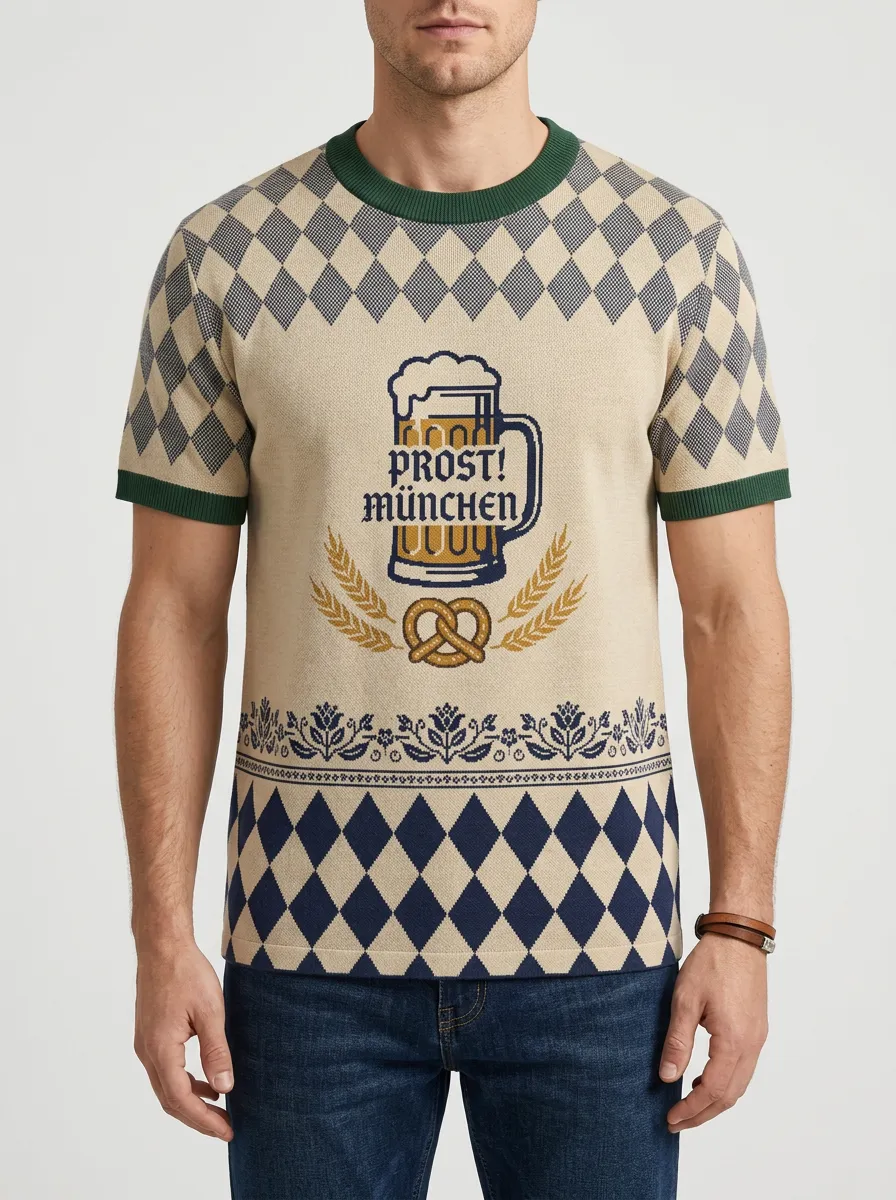 Festive Diamond Pattern Knit Tee