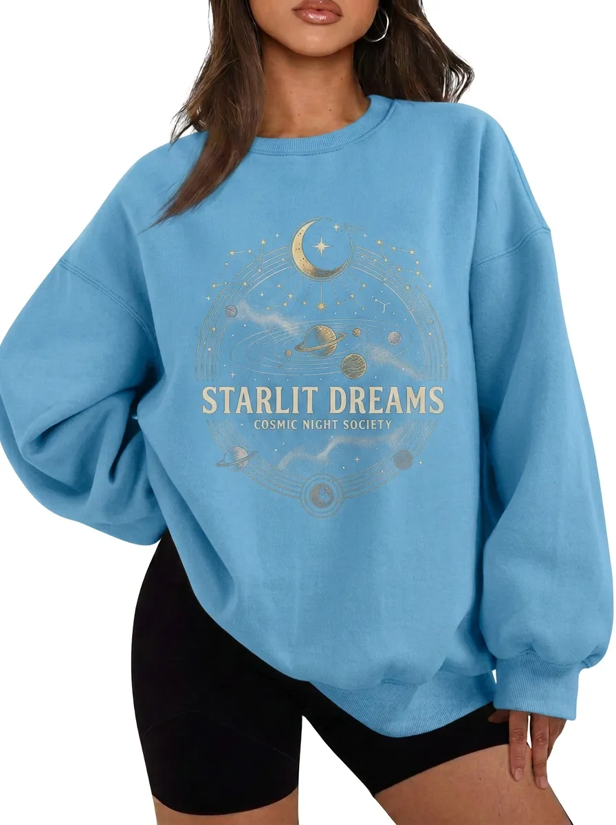 Women's Starlit Dreams Cosmic Night Society Printed T-shirt