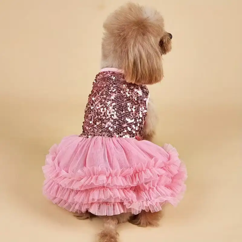 Sequin  Playful Comfortable Dog Dress