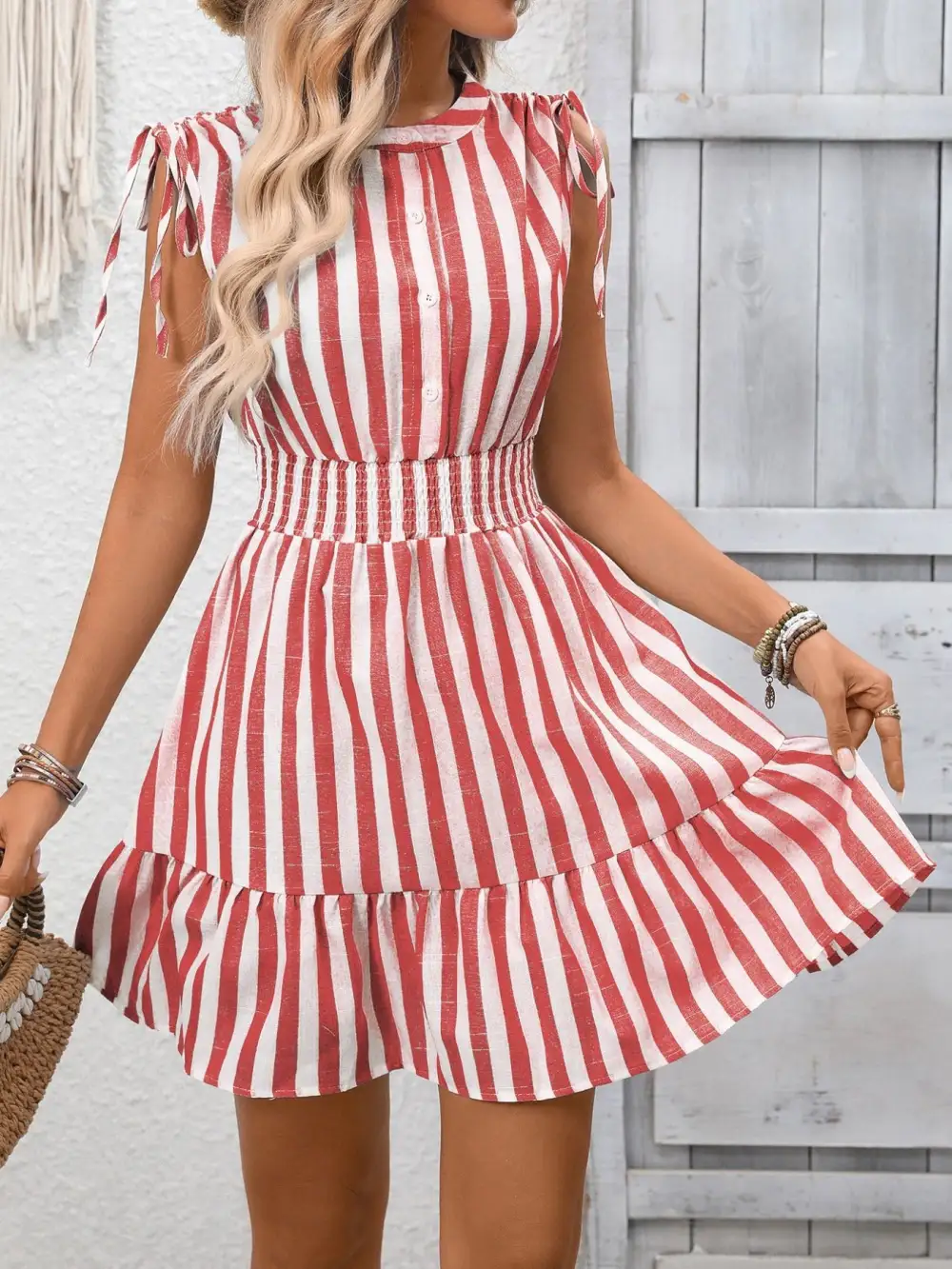 A Line Ruffle Casual Dress