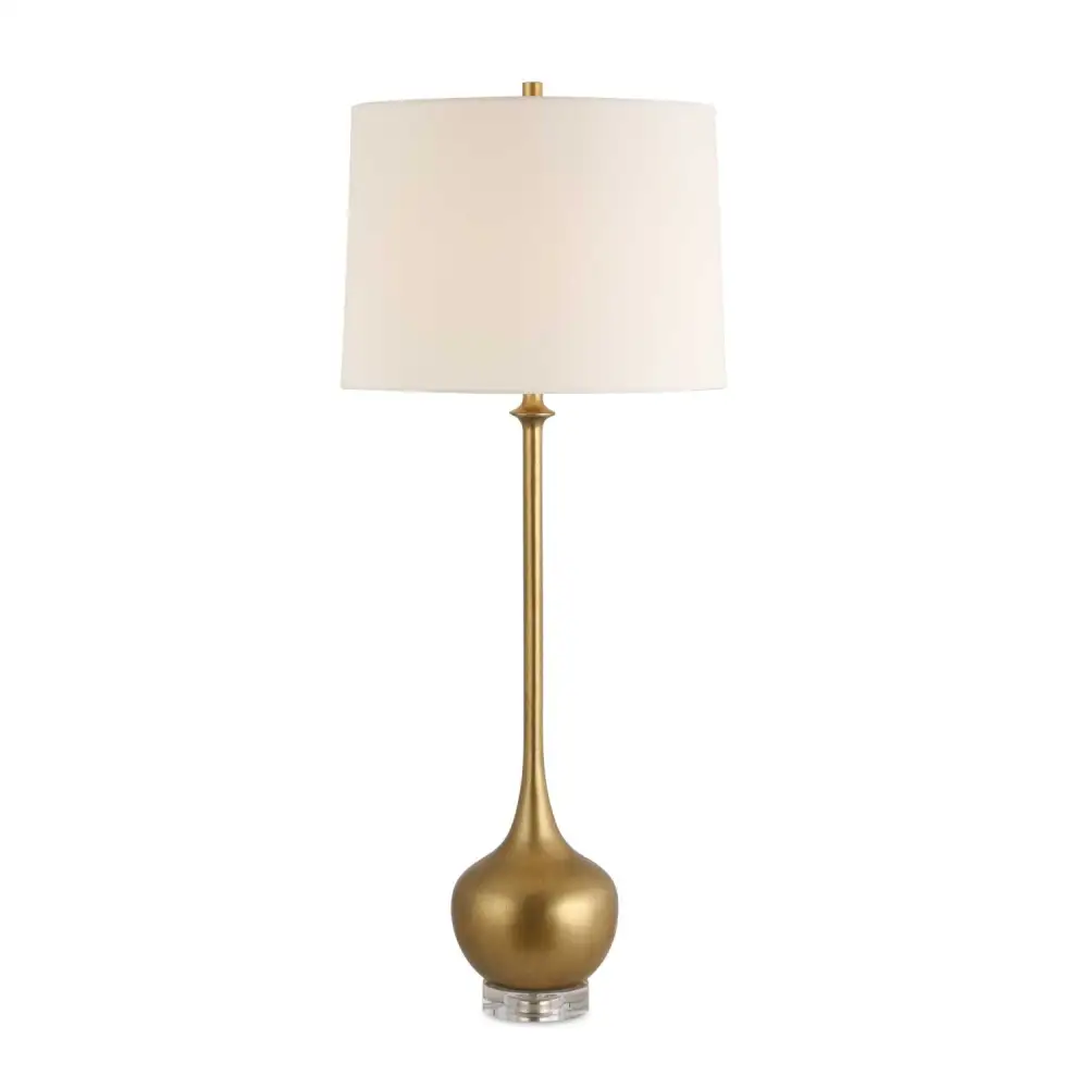 Tapered Crystal Metal Table Lamp