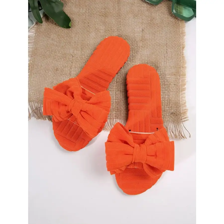 Bow Knot Open Toe Slippers