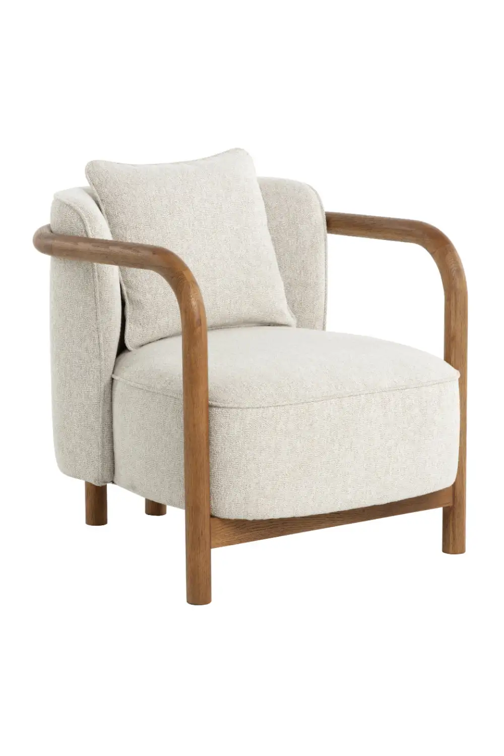 Curved Curved Wood Frame Lounge Chair