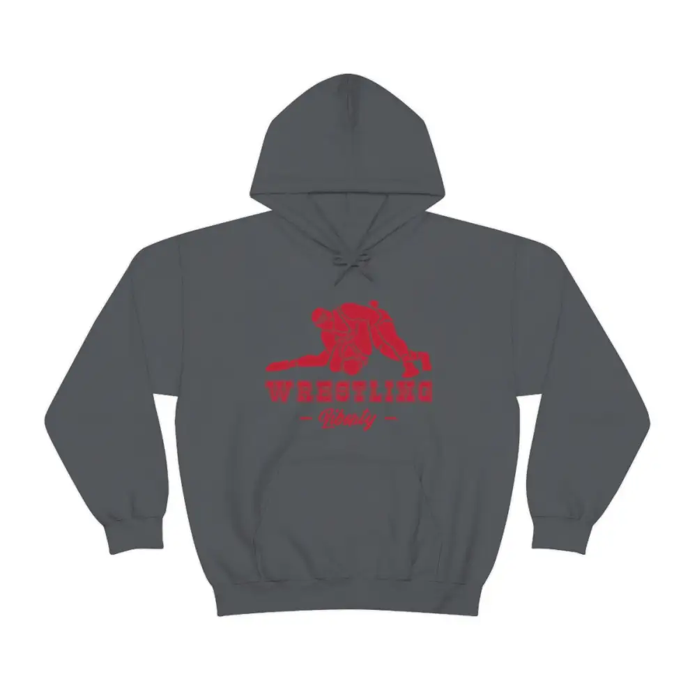 Soft Fleece Statement Print Wrestling Graphic Pullover Hoodie