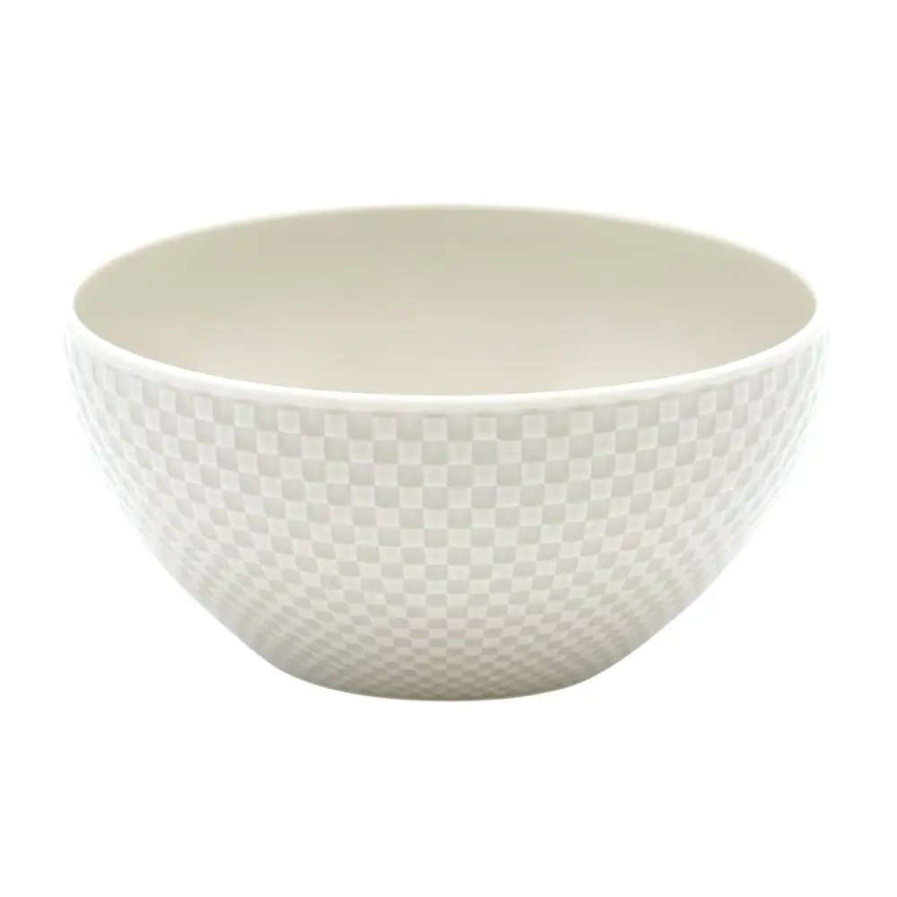 White Textured Serving Bowl