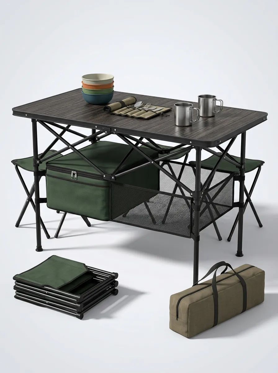 Foldable Camping Table and Chair Set