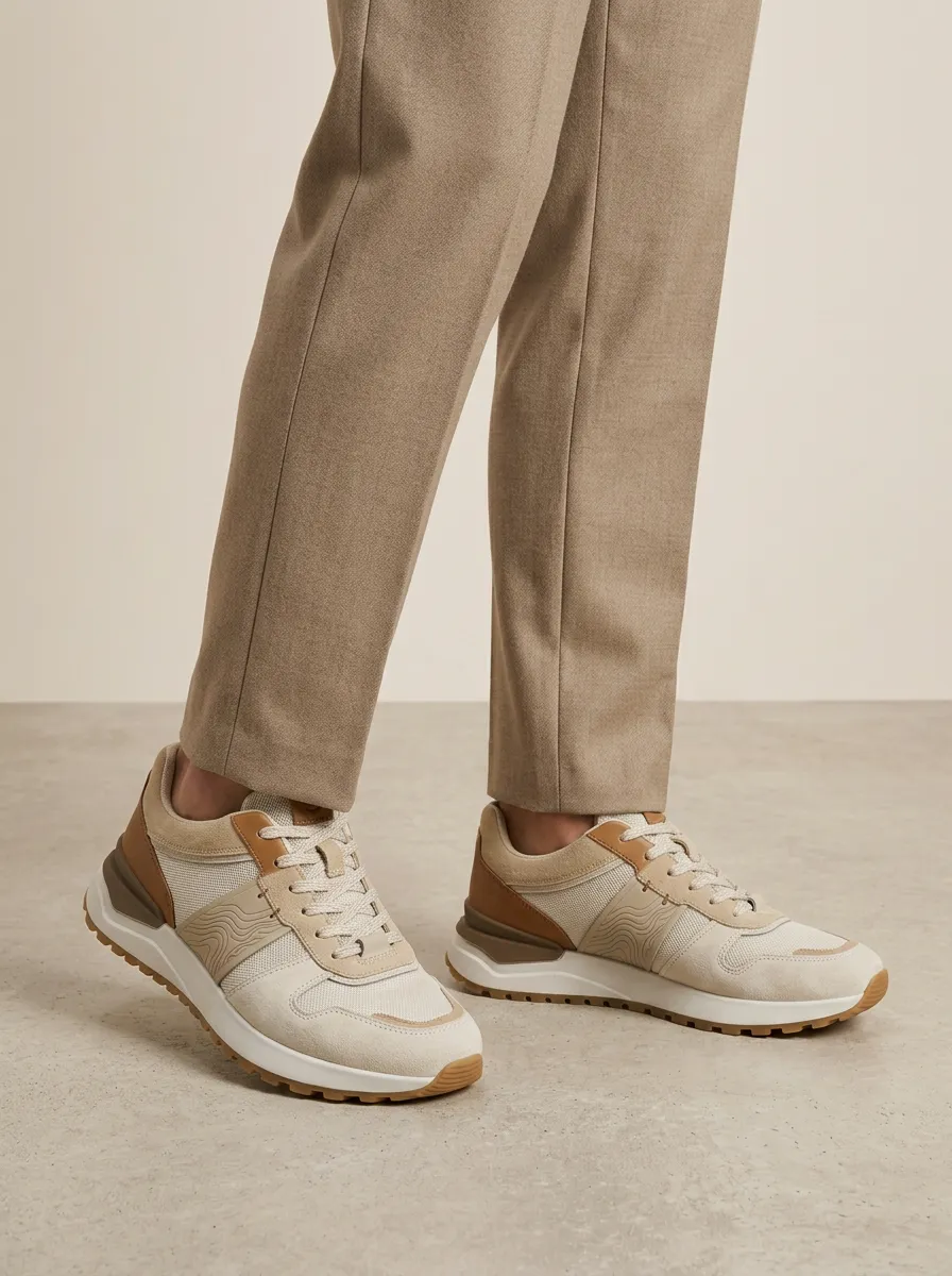 Unisex Minimalist Topographic Pattern Print Sneakers
