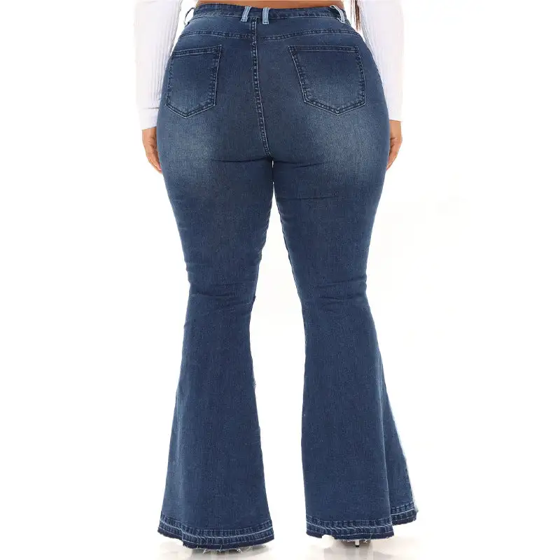 Denim Wide Leg Patchwork Jeans