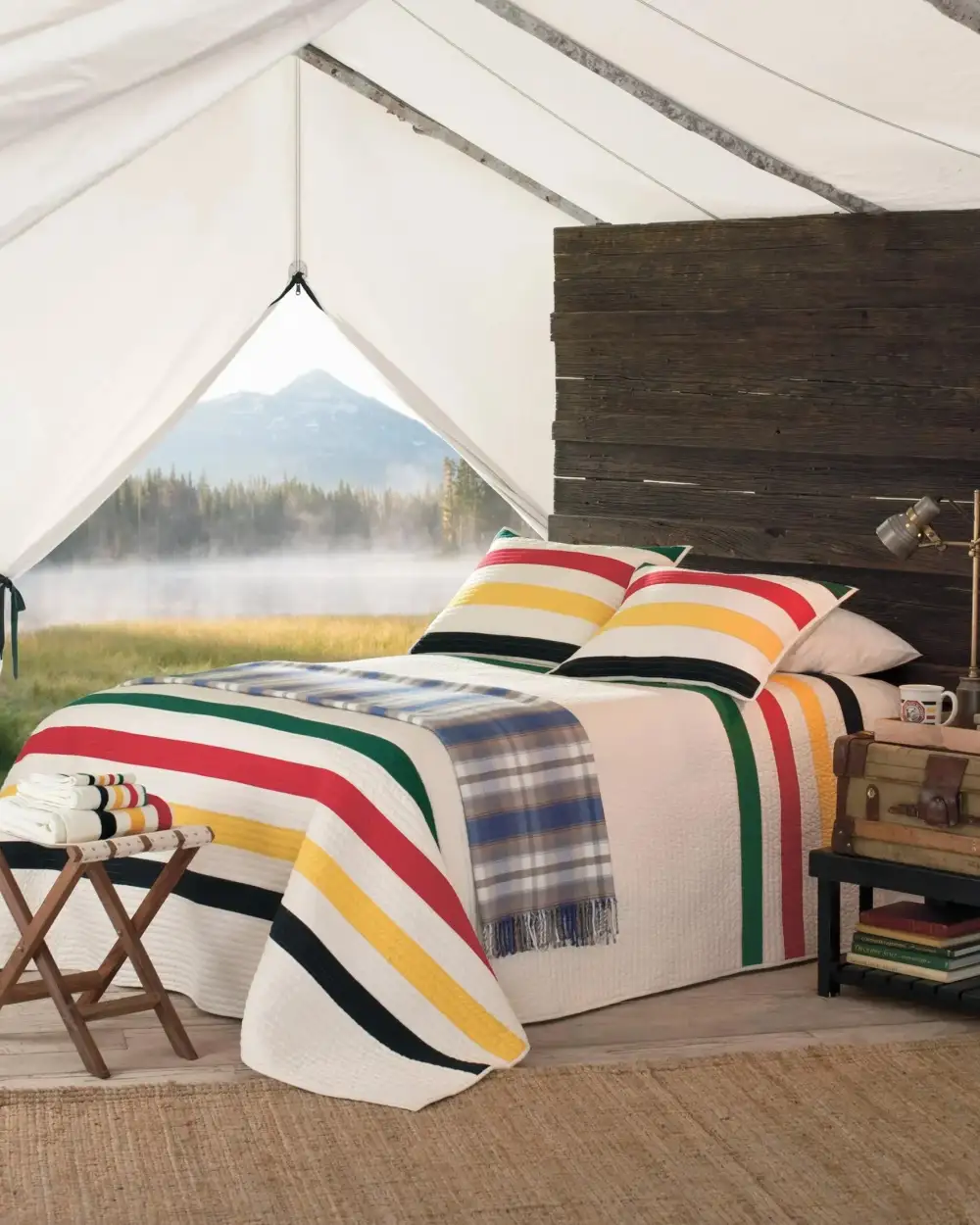 Simple Quilted Striped Quilt Set