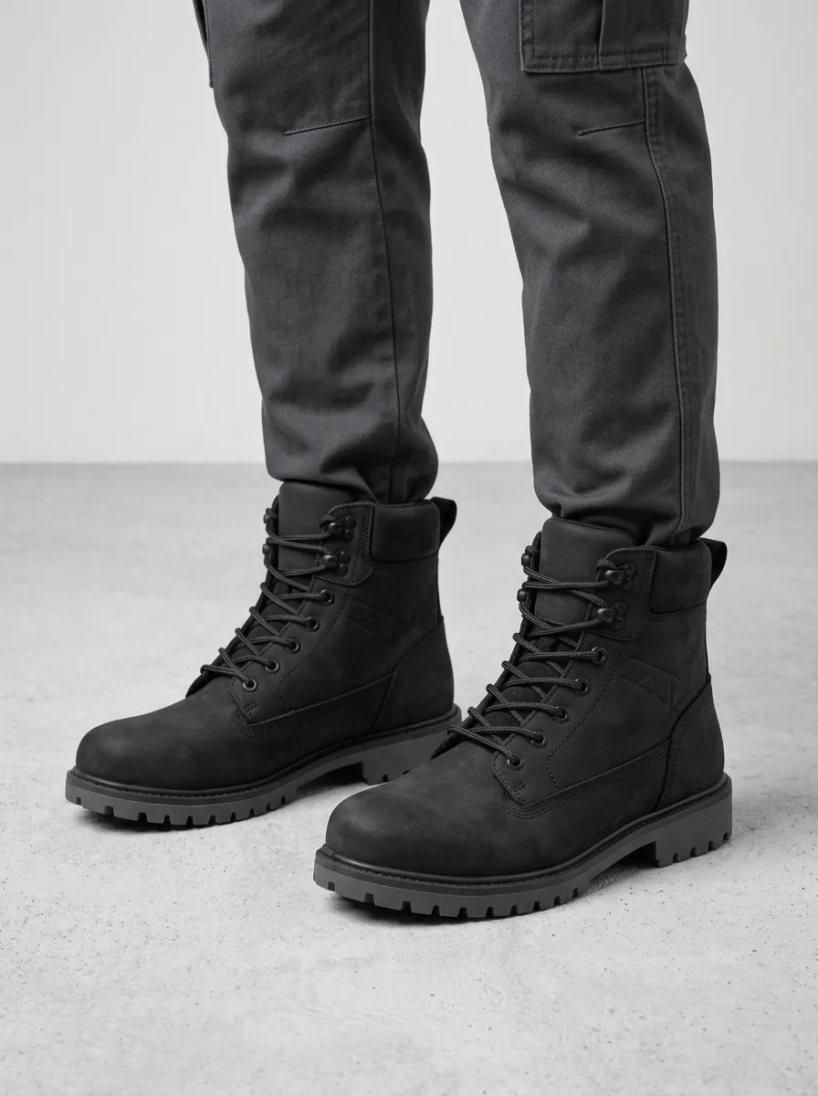 Unisex Minimalist Geometric Pattern Print Work Boots
