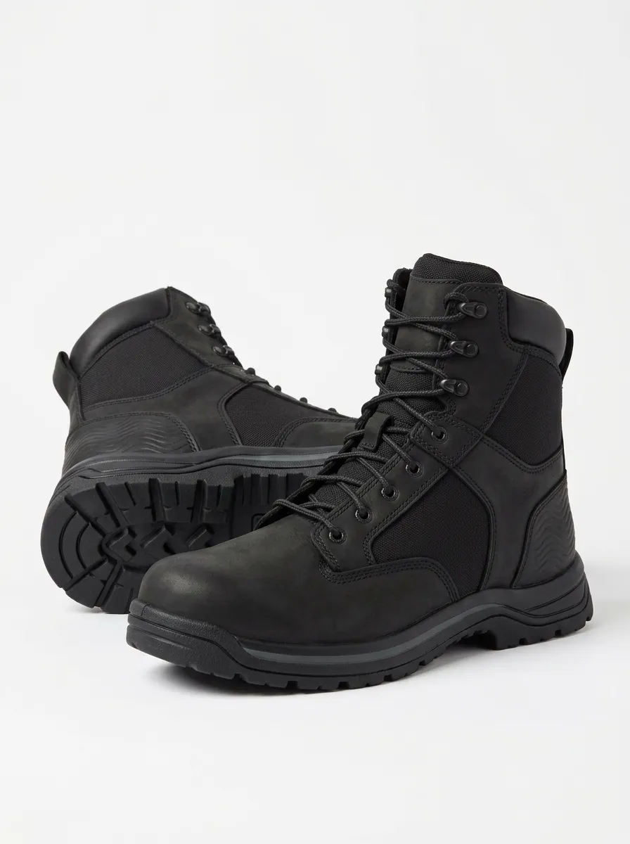 Unisex Everyday Tactical Leather Print Work Boots