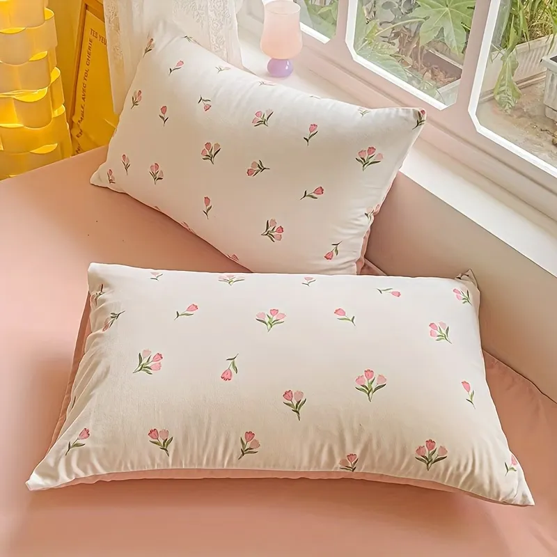 2 Pcs Botanical Print Pillowcase