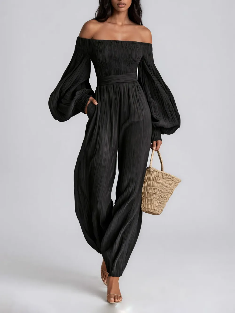 Genesis Balloon Sleeve Ruch Jumpsuit