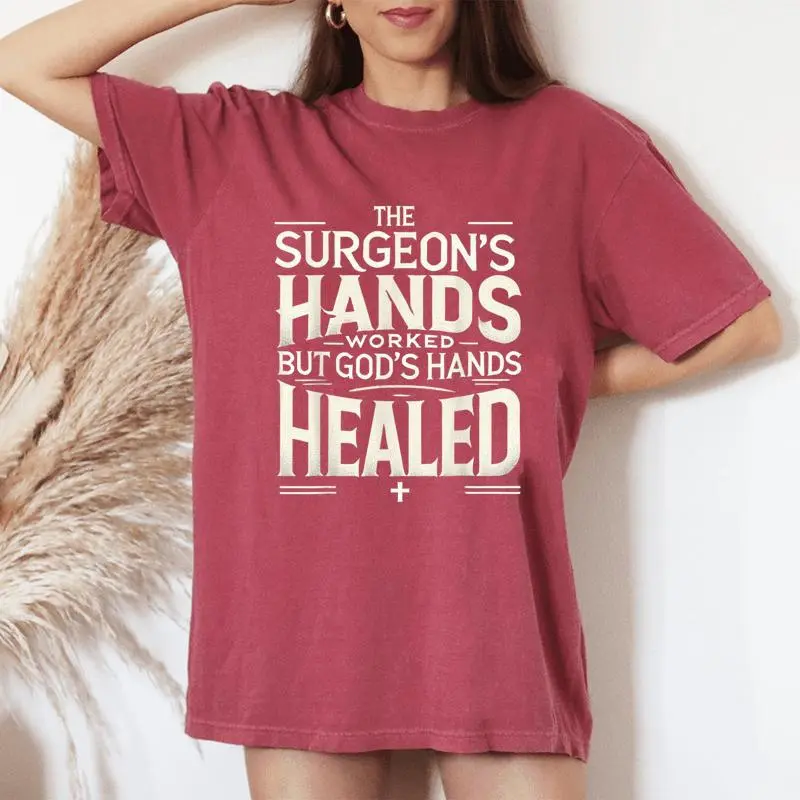 Inspirational Christian Faith Religious Surgery Recovery Men Women's Oversized Comfort T-Shirt