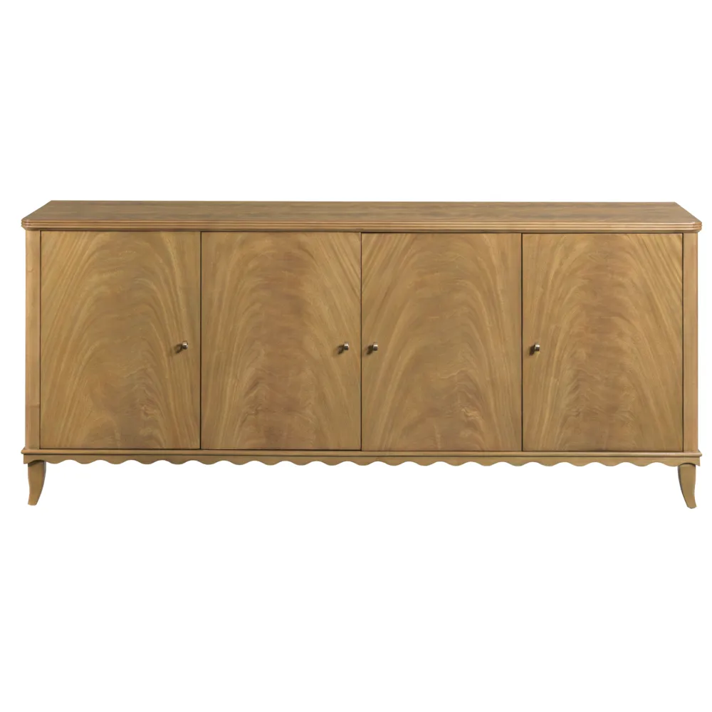 Wood Brass Detail Console Cabinet