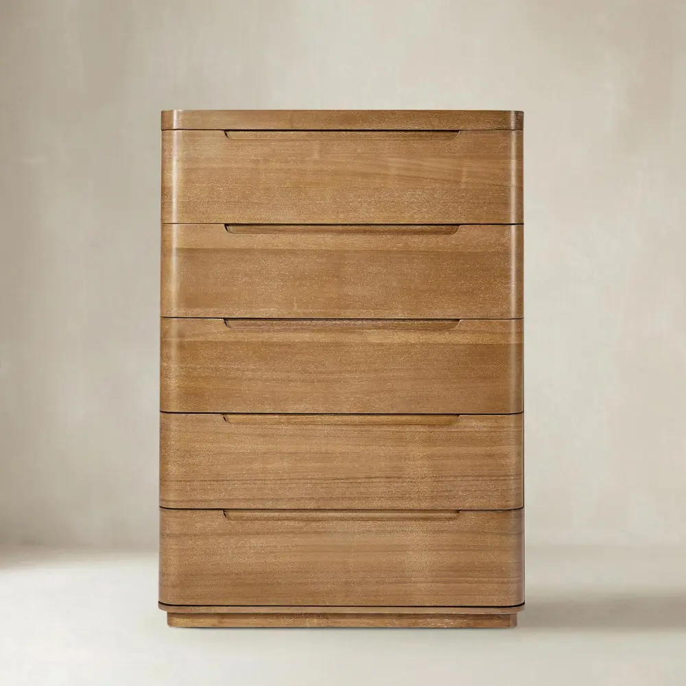 Tall Rubber Wood Drawer Chest