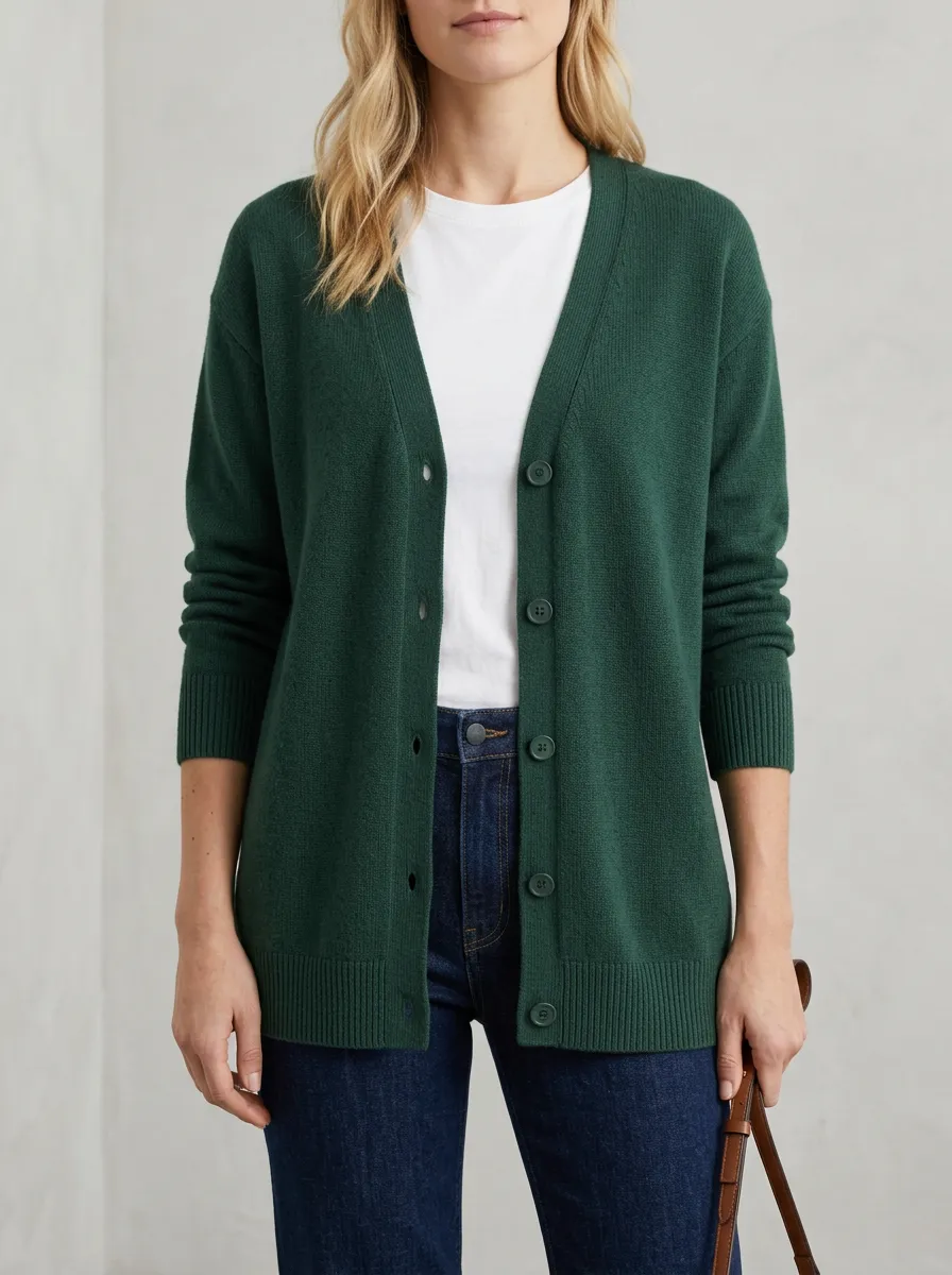 Women's Everyday Ribbed Knit Button Front V Neck Cardigan