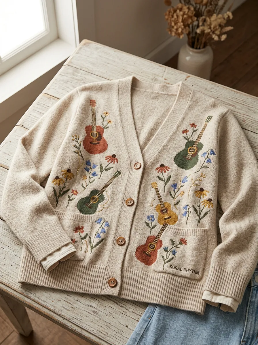 Ranch-Inspired Women's Country Music Casual Cardigan