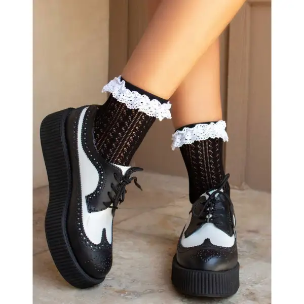 Crochet Trim Anklet Socks