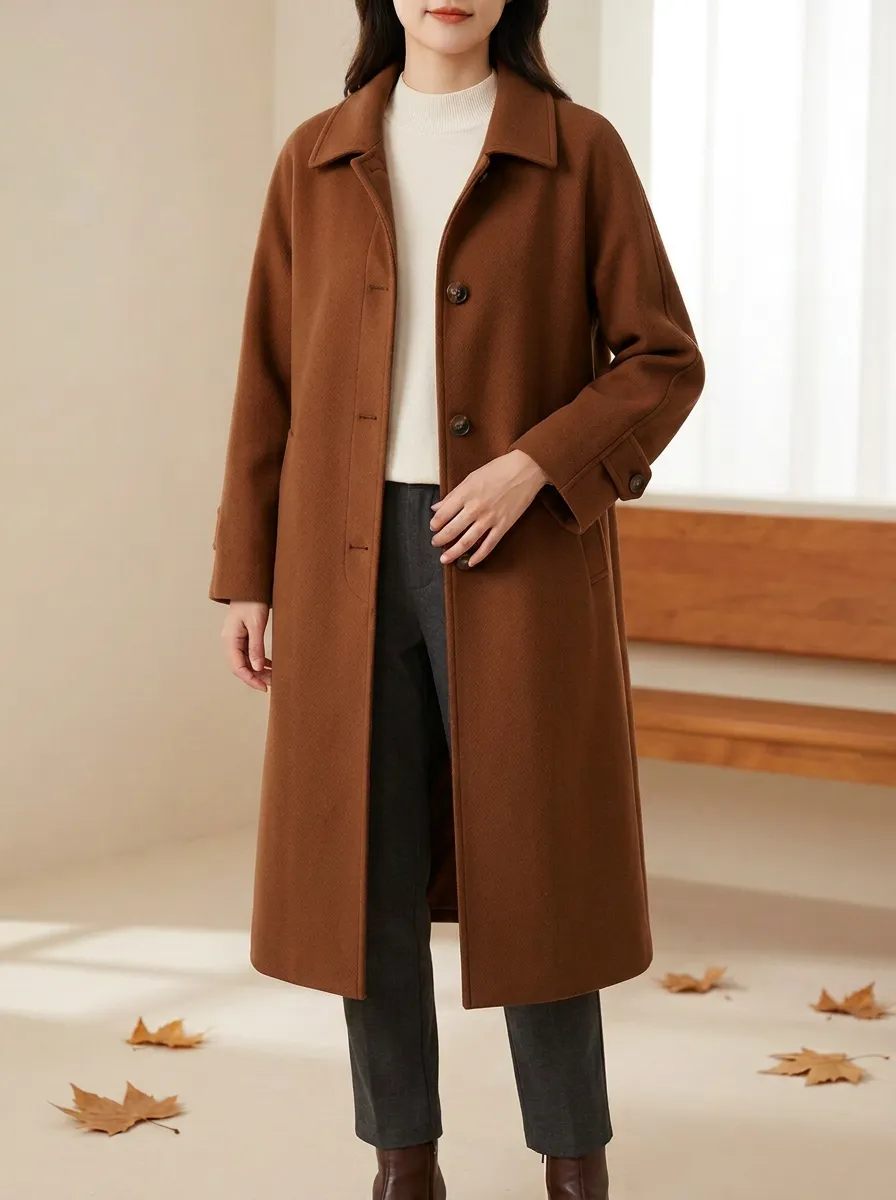 Waffle-Knit Wool-Blend Outerwear Coat