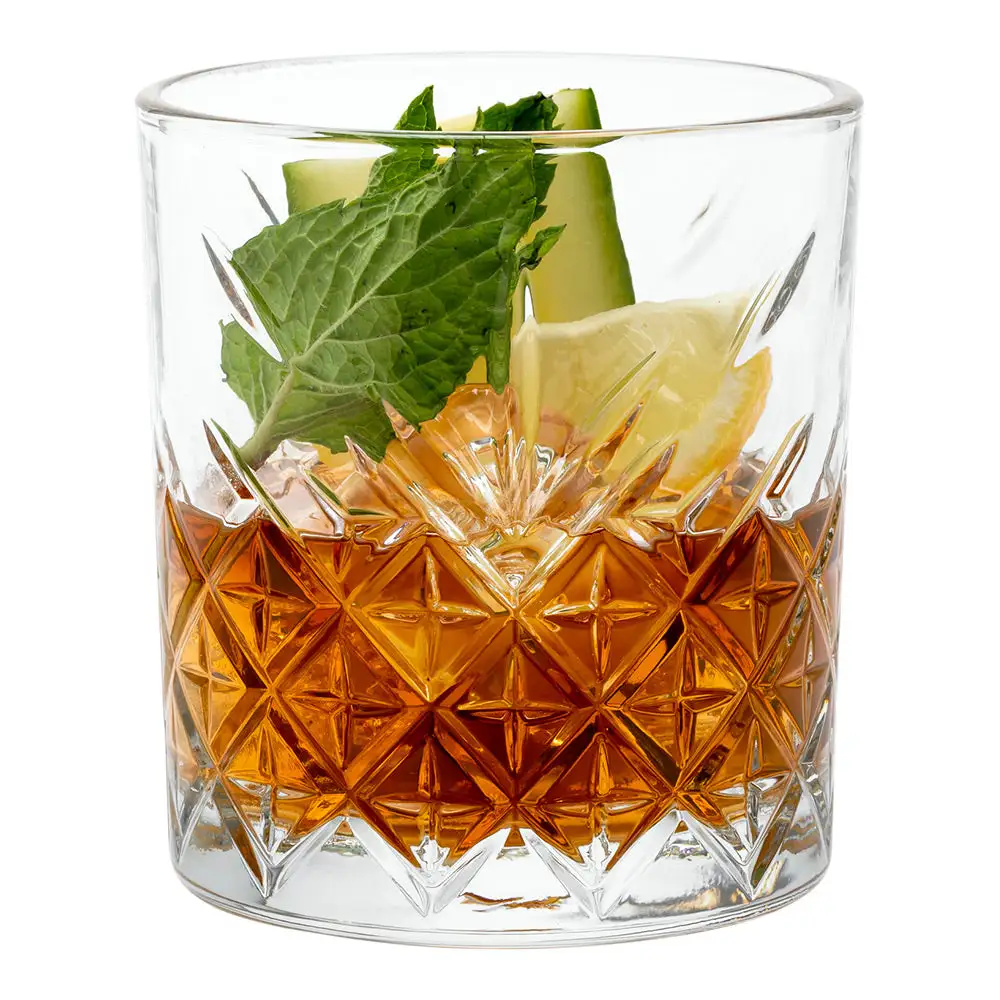 Etched Double Old Fashioned Glass