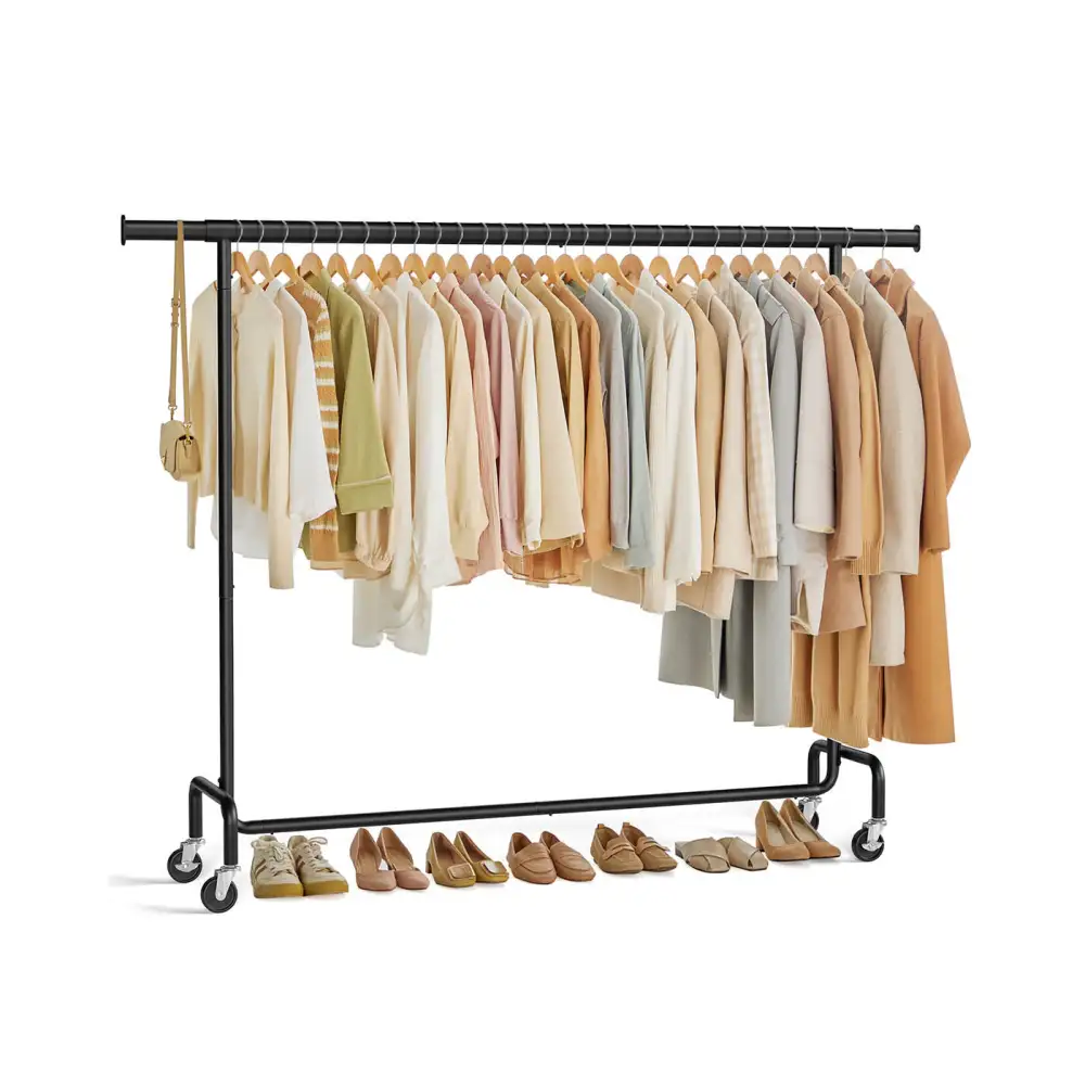 Extendable Rolling Clothes Storage Rail