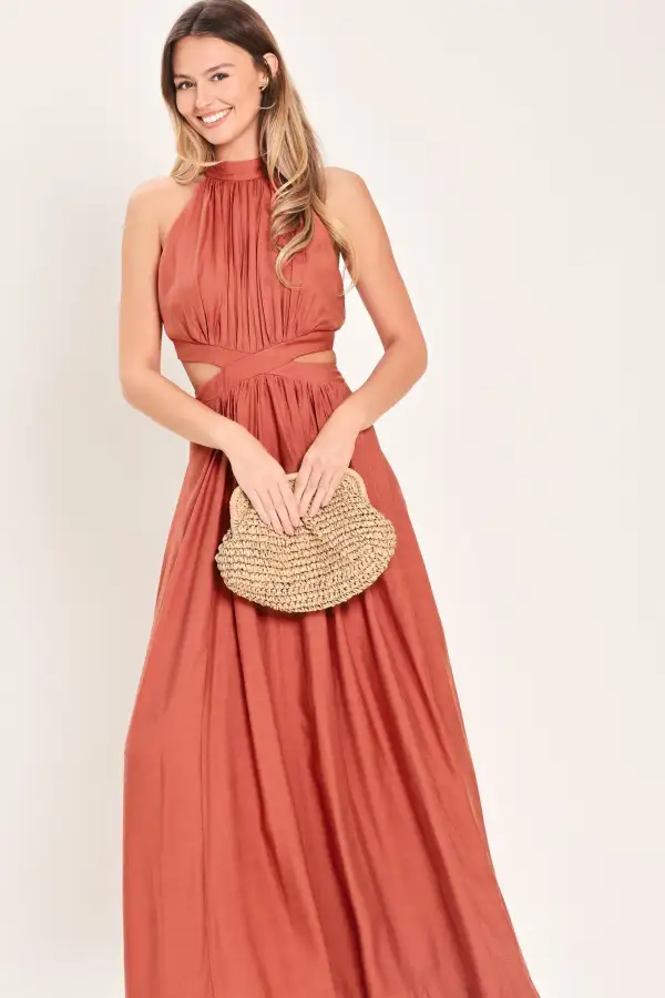 Halter Cotton Maxi Dress