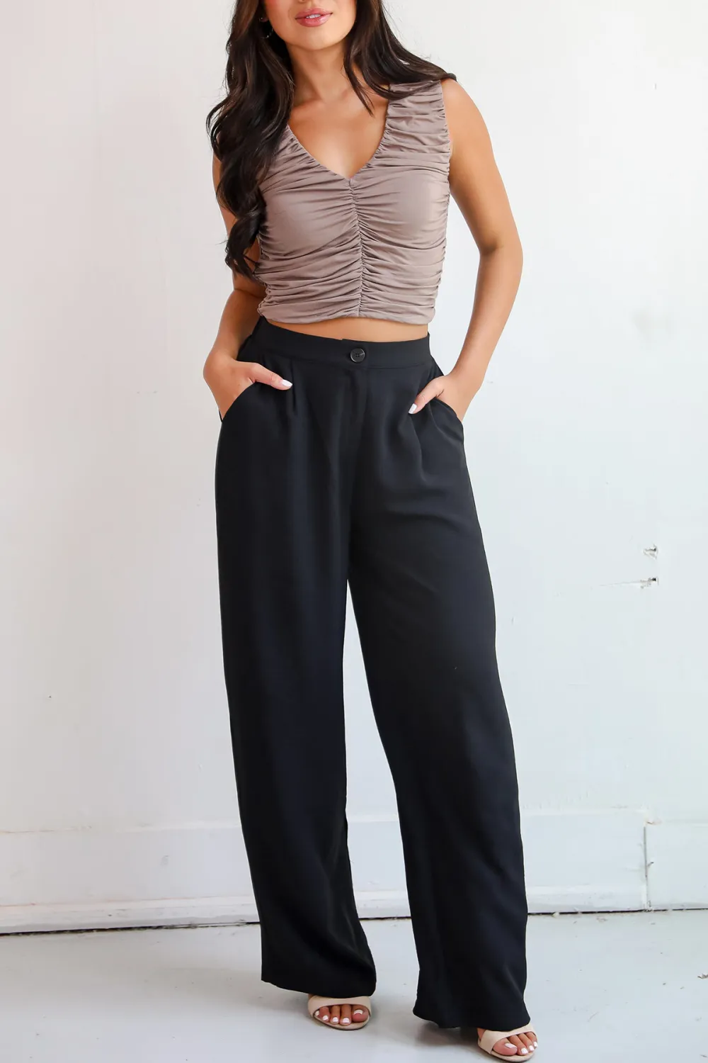 Black Casual Style Trouser