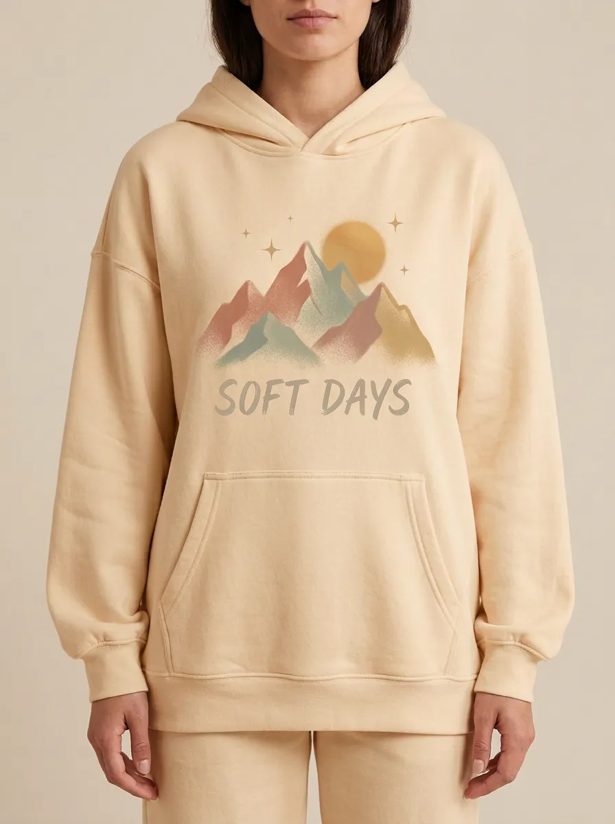 Nature Soft Days Mountain Sun Hoodie