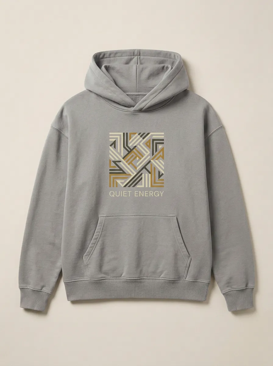 Relaxed Quiet Energy Geometric Hoodie