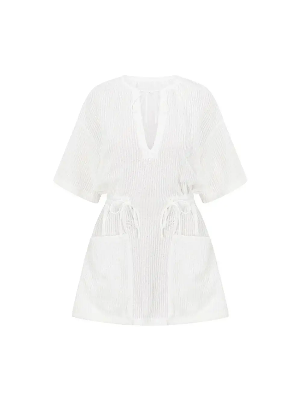 Relaxed Fit Short Sleeve Dress Swim Cover Up