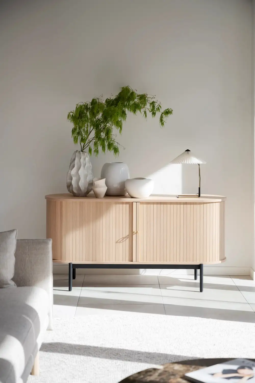 Oval Sliding-Door Sideboard