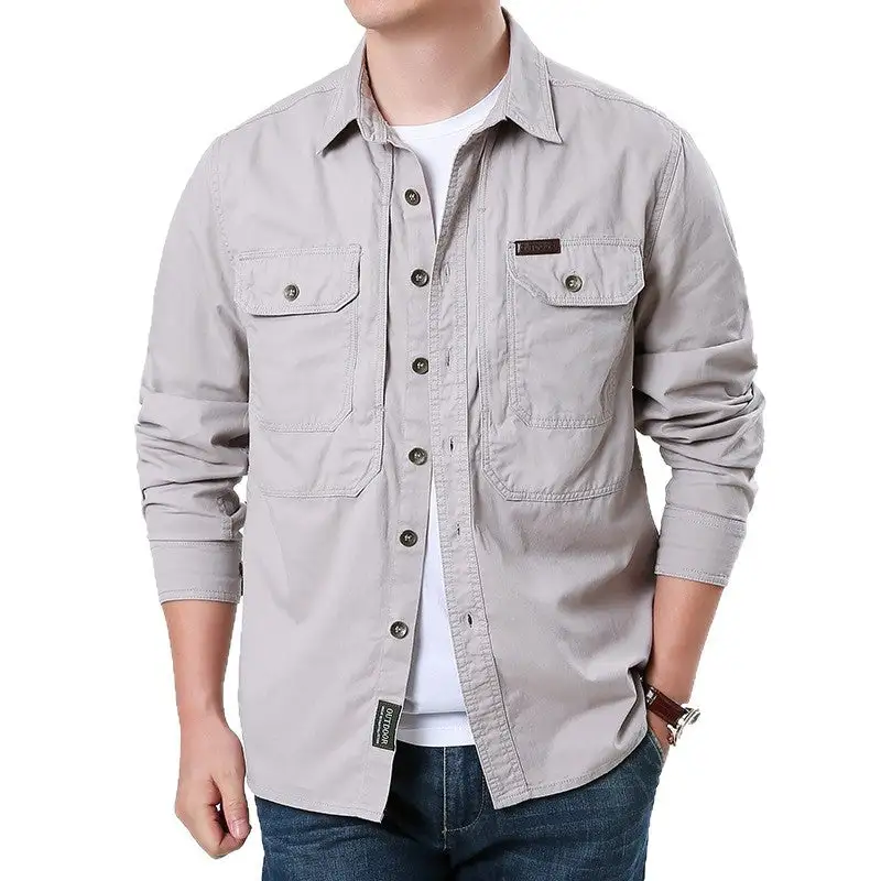 Men's Practical Utility Shirt With Chest Pockets