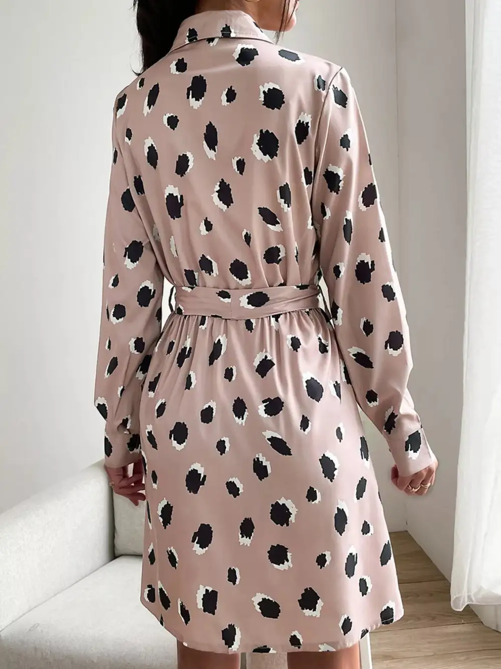 Easy Fit Printed Long Sleeve Mini Dress