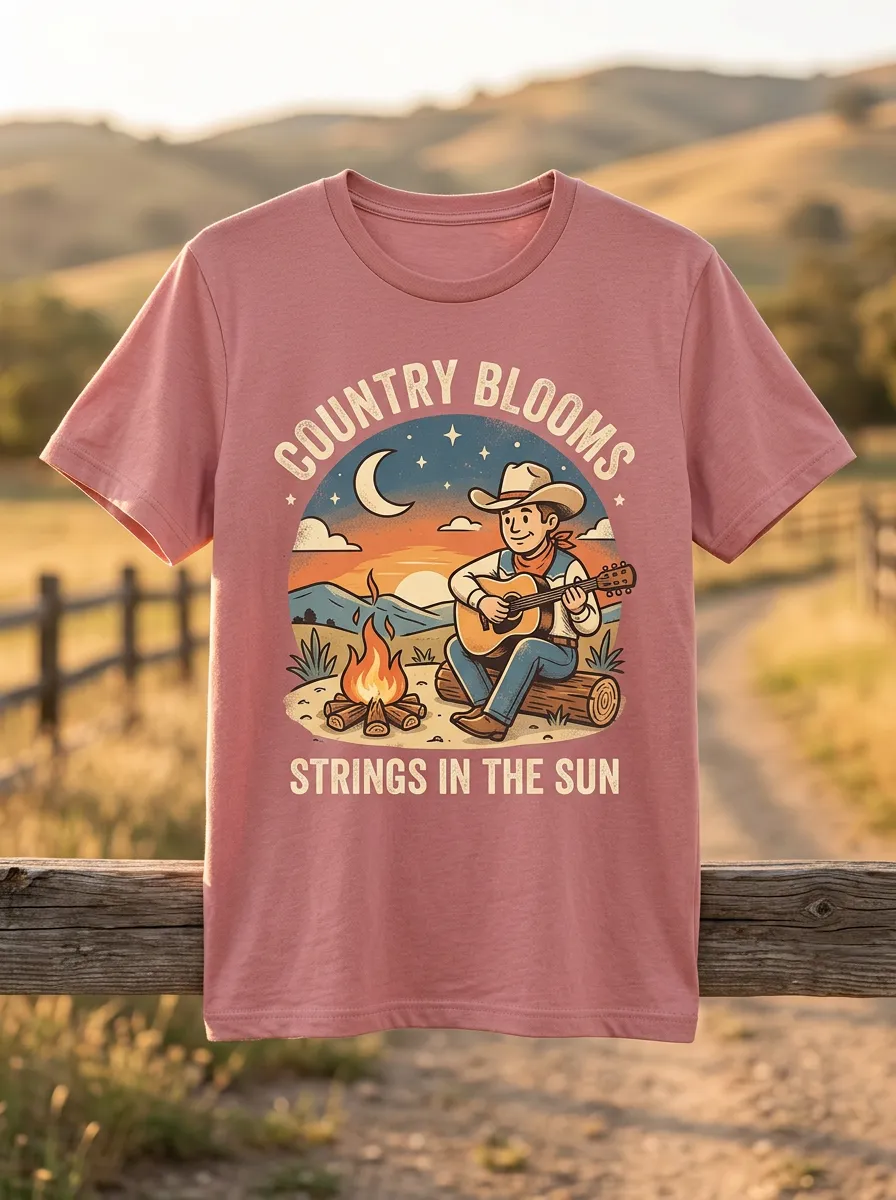 Guitar Unisex Country Music Crew-Neck T-Shirt