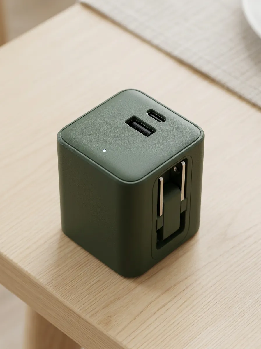 Olive Green Matte Foldable Wall Charger