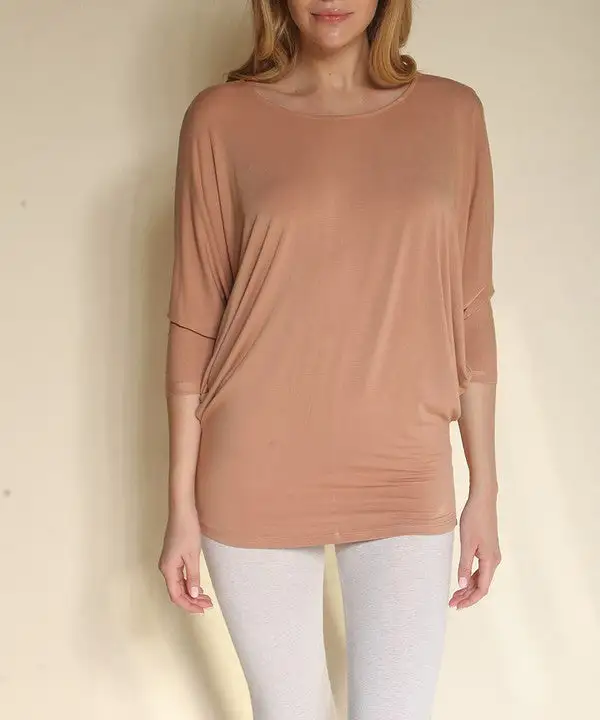Bamboo Side Ruched Dolman Top