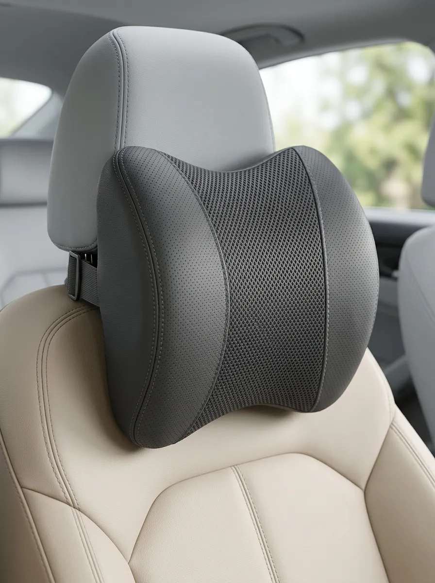 Neck-Support Leather-Look Car Neck Support Pillow