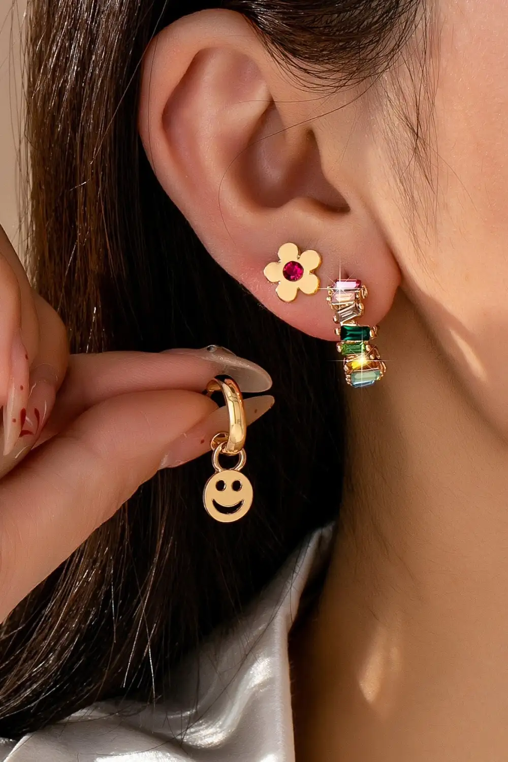Rainbow Crystal Smiley And Floral
