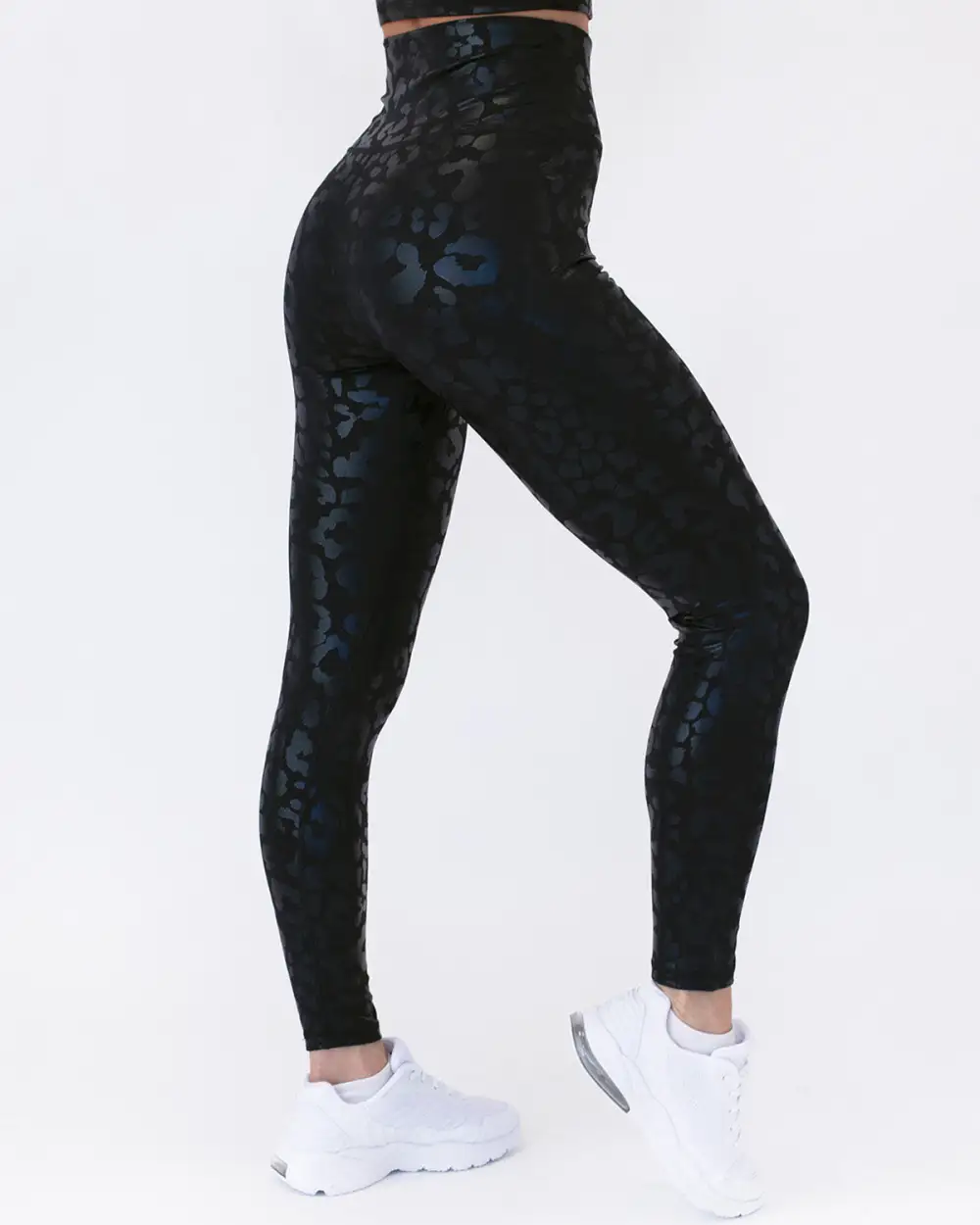 Functional Active Leopard Print Metallic Leggings