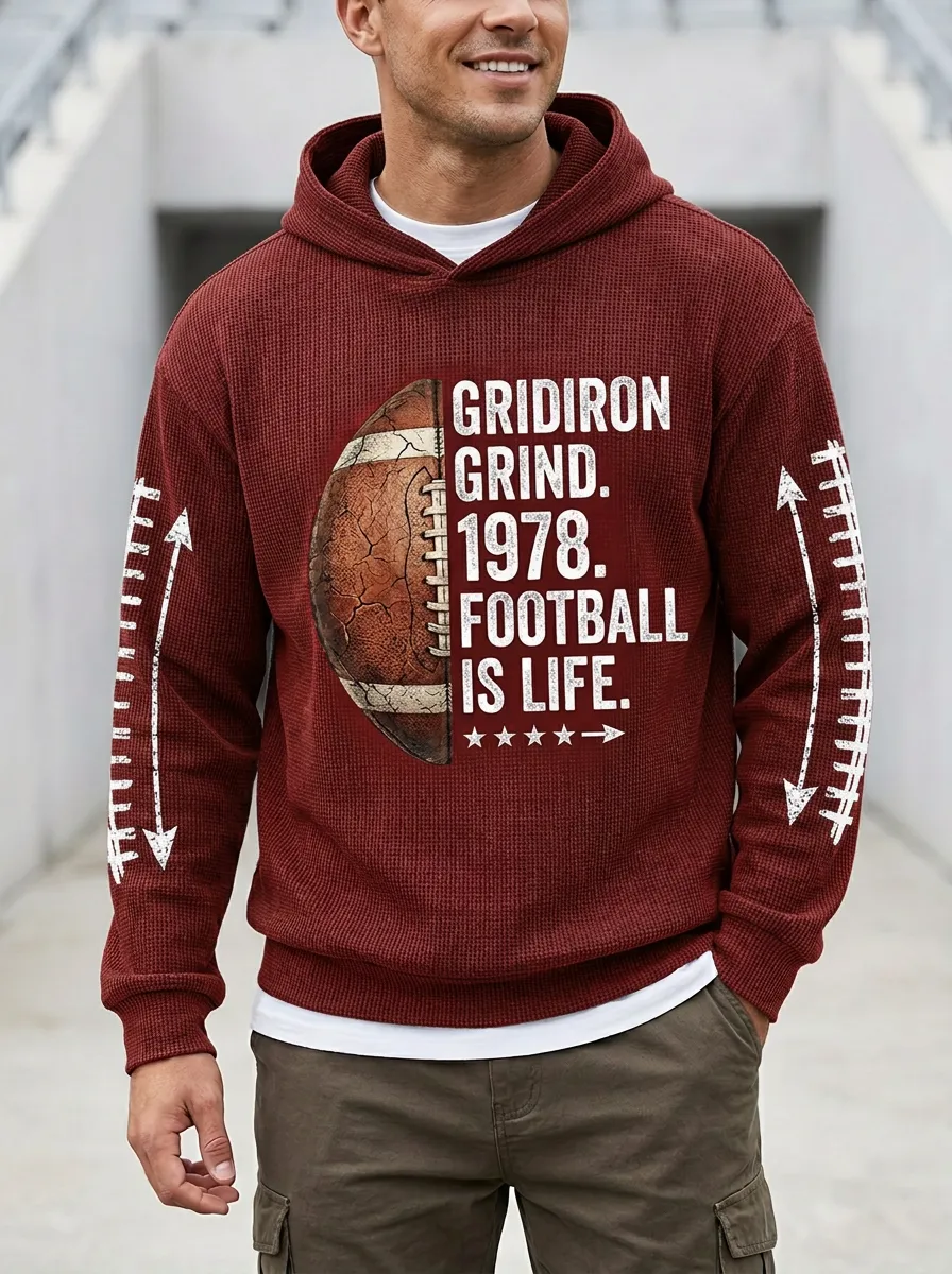 Men's Football Lover Gridiron Grind 1978 Printed Hoodie