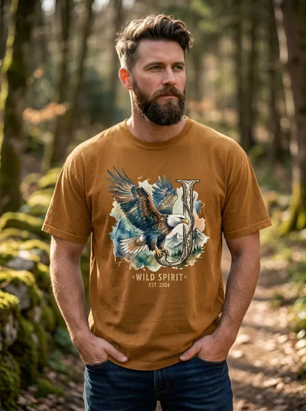 Men's Eagle Vintage Inspired Crest Graphic T-Shirt