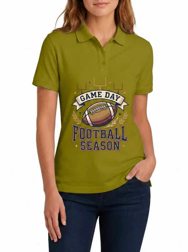 Game Day Football Season Graphic Graphic Polo Shirt