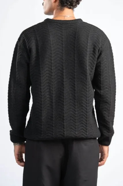 Black Soft Wool Blend Pullover