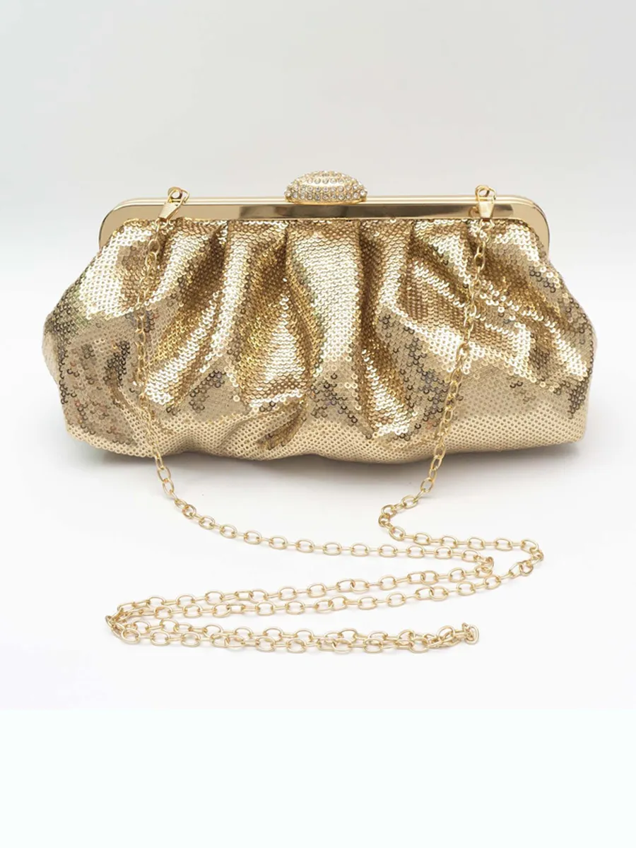 Ivana Fish-Scale Sequin Evening Bag