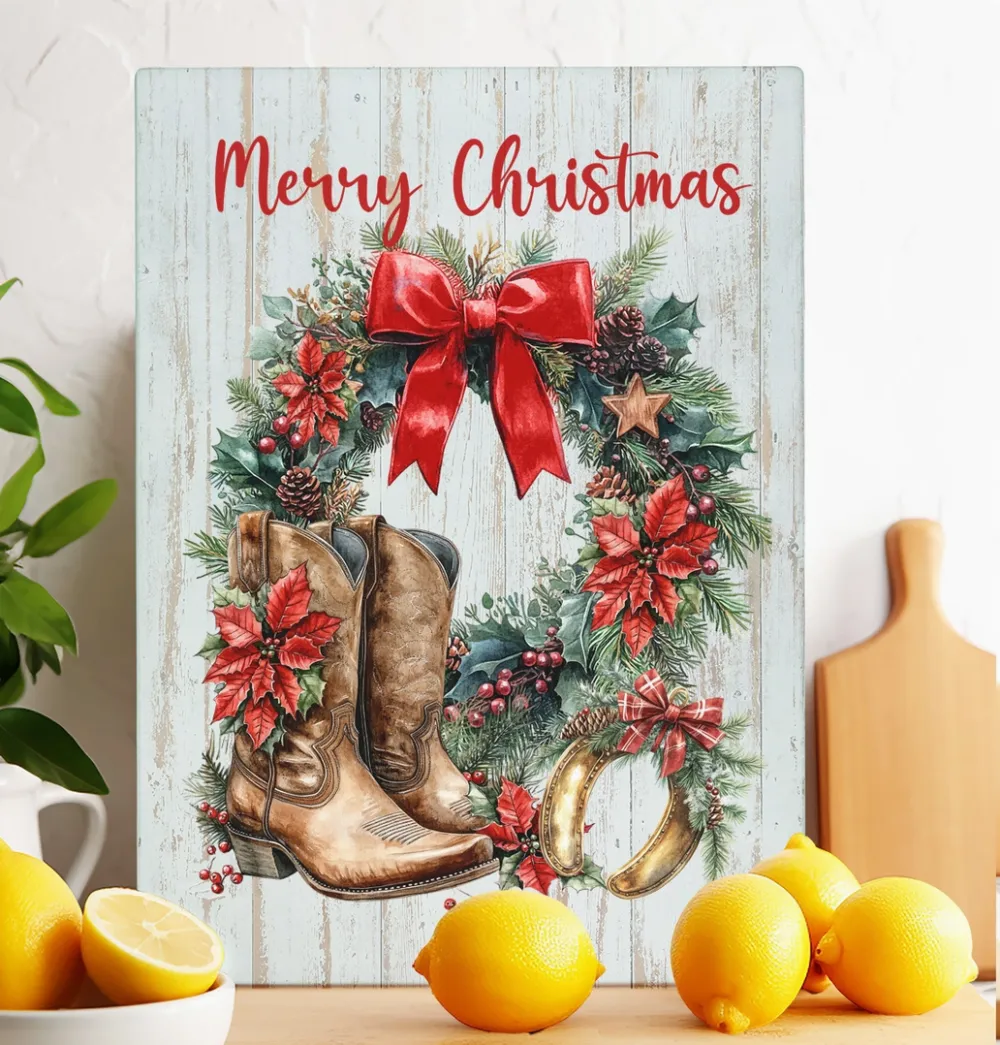 Western Boot Glass Cutting Board